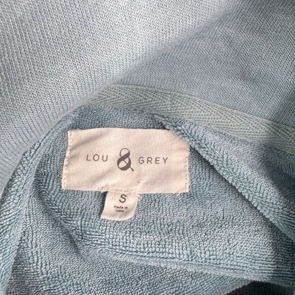 Lou & Grey Women’s sz Small Sweater 1/4 Zip Light Blue Cotton Blend Long Sleeve - Picture 3 of 10